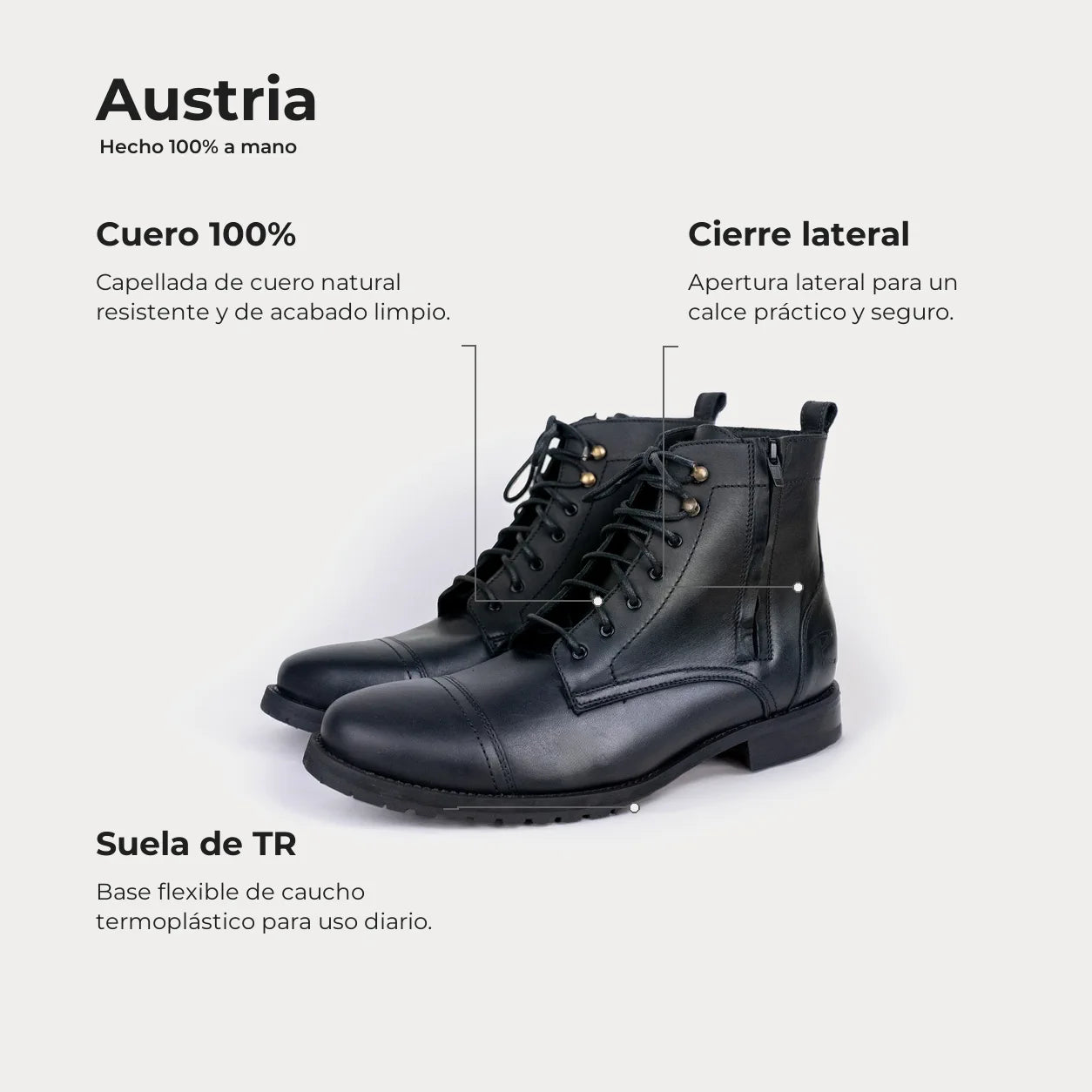 Botin Casual Austria Negro Mate