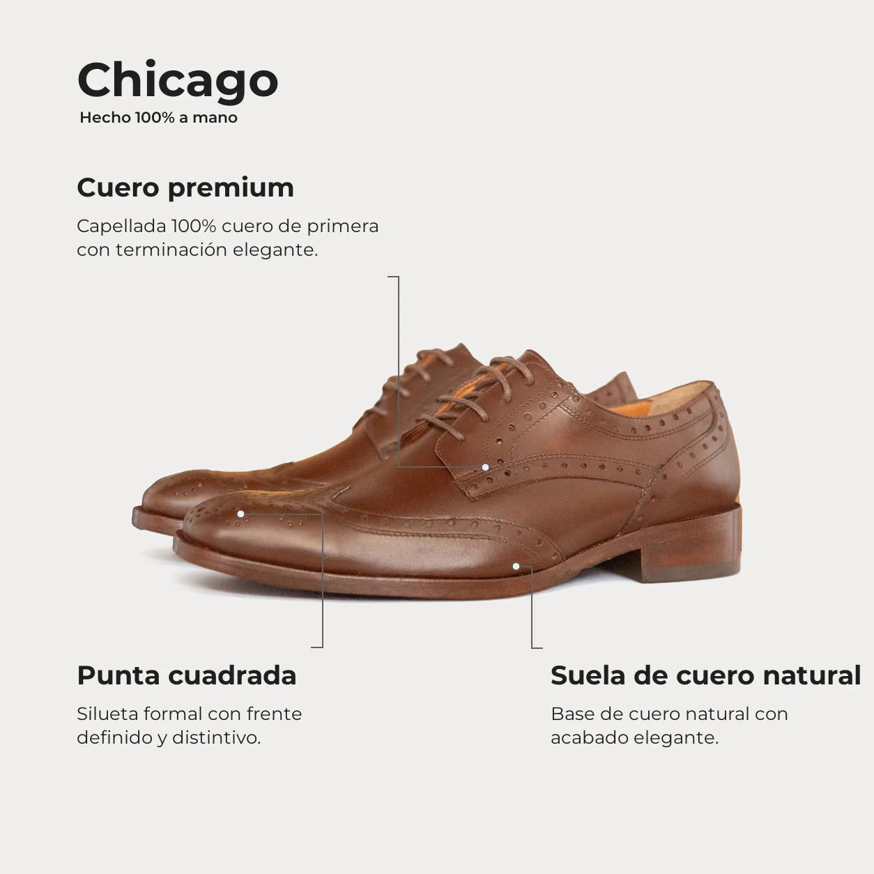 Zapato Formal Chicago Castaño